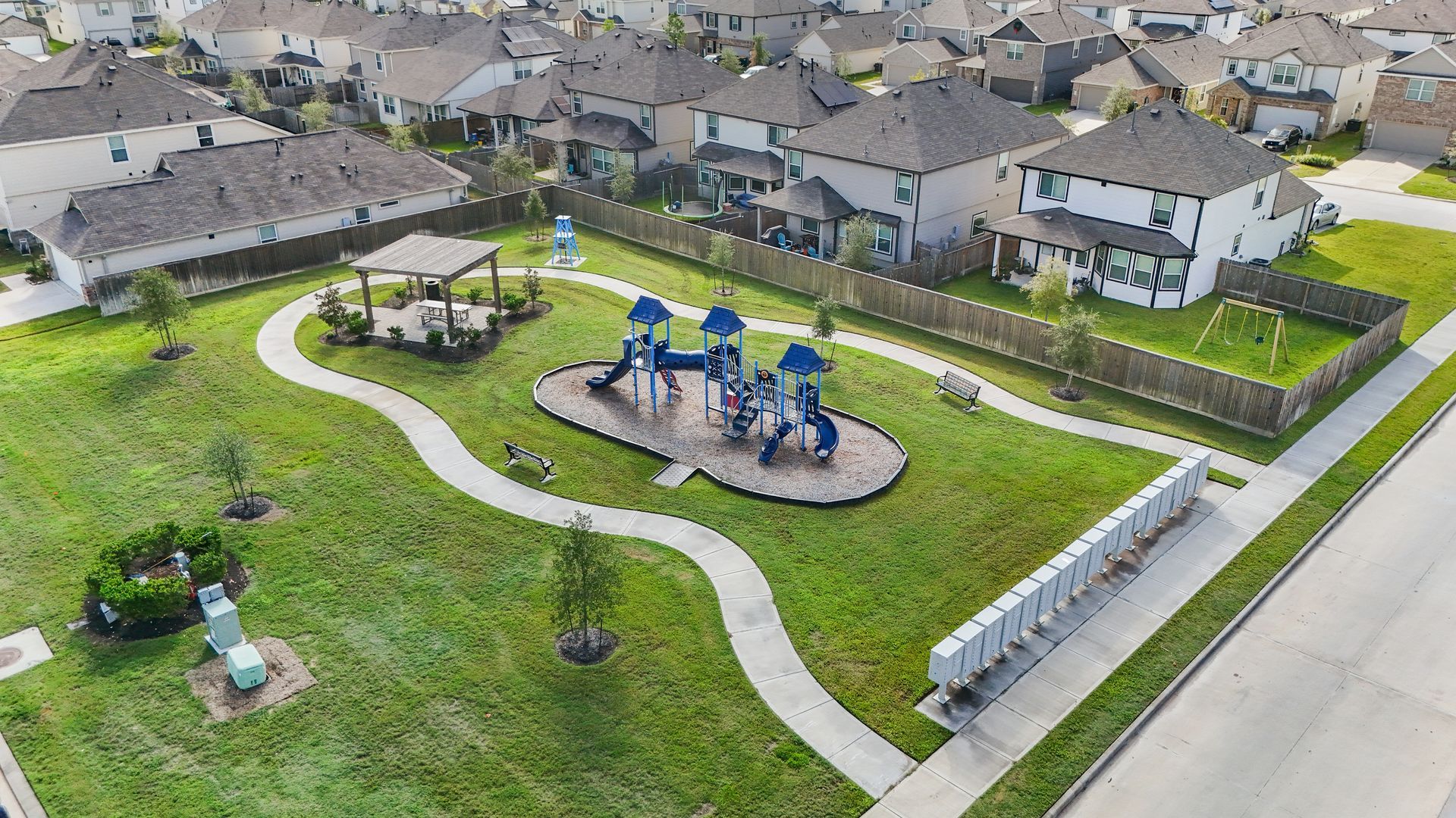 Mackenzie Creek overhead shot of playground