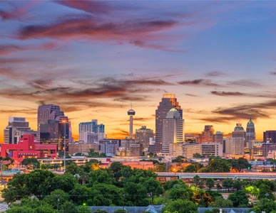 San Antonio Skyline at Sunset