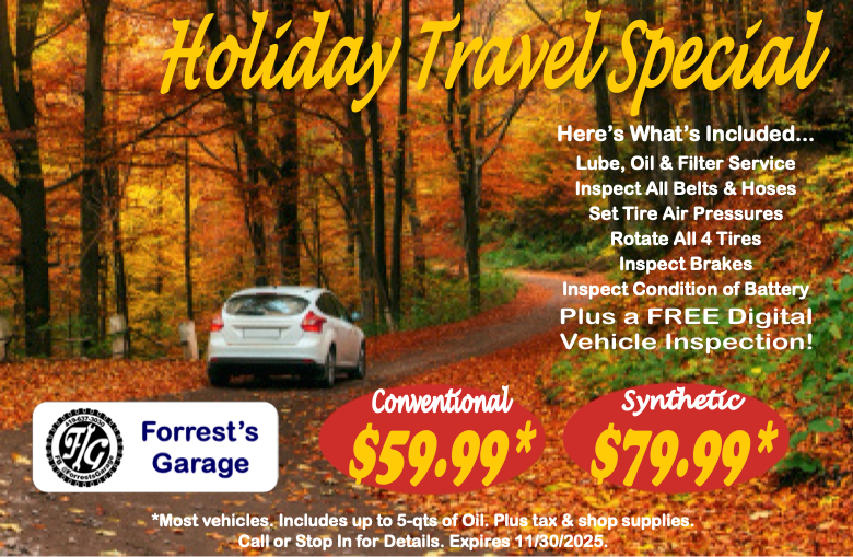 November Holiday Travel Special | Forrest's Garage
