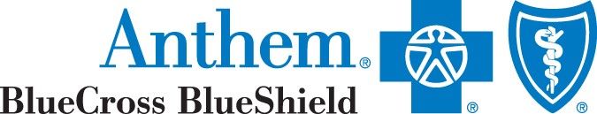 Anthem BlueCross BlueShield logo: blue text and symbols on a white background.