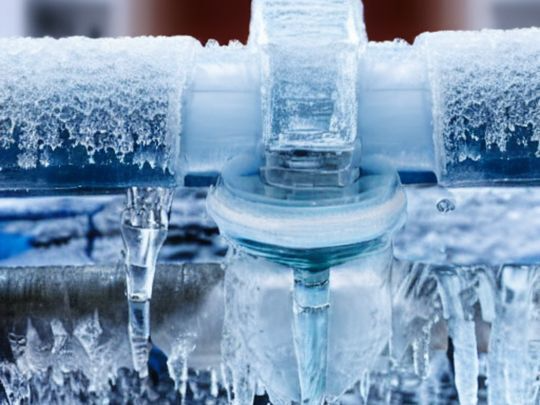frozen plumbing pipes caused from freezing weather