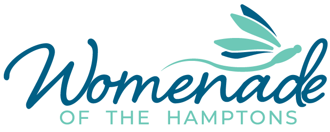 A logo for womenade of the hamptons with a dragonfly on it.