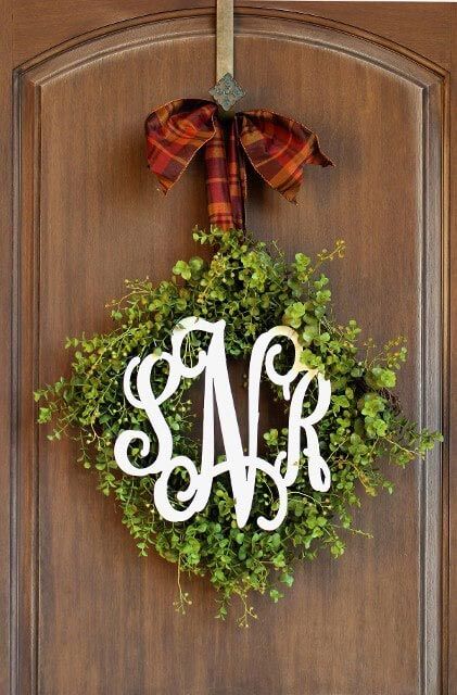 Wreath with Monogram — Garden Center in Kansas City, MO