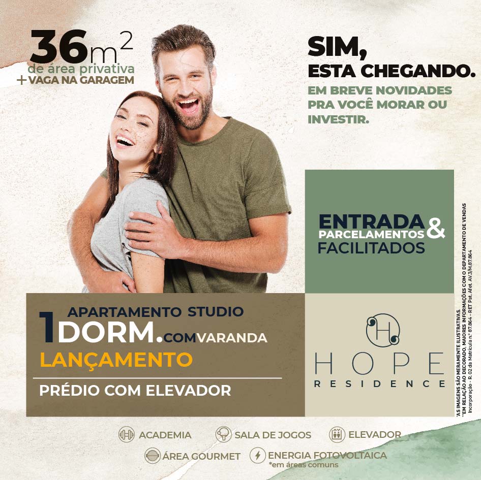 Um homem e uma mulher estão se abraçando em um cartaz da residência Hope