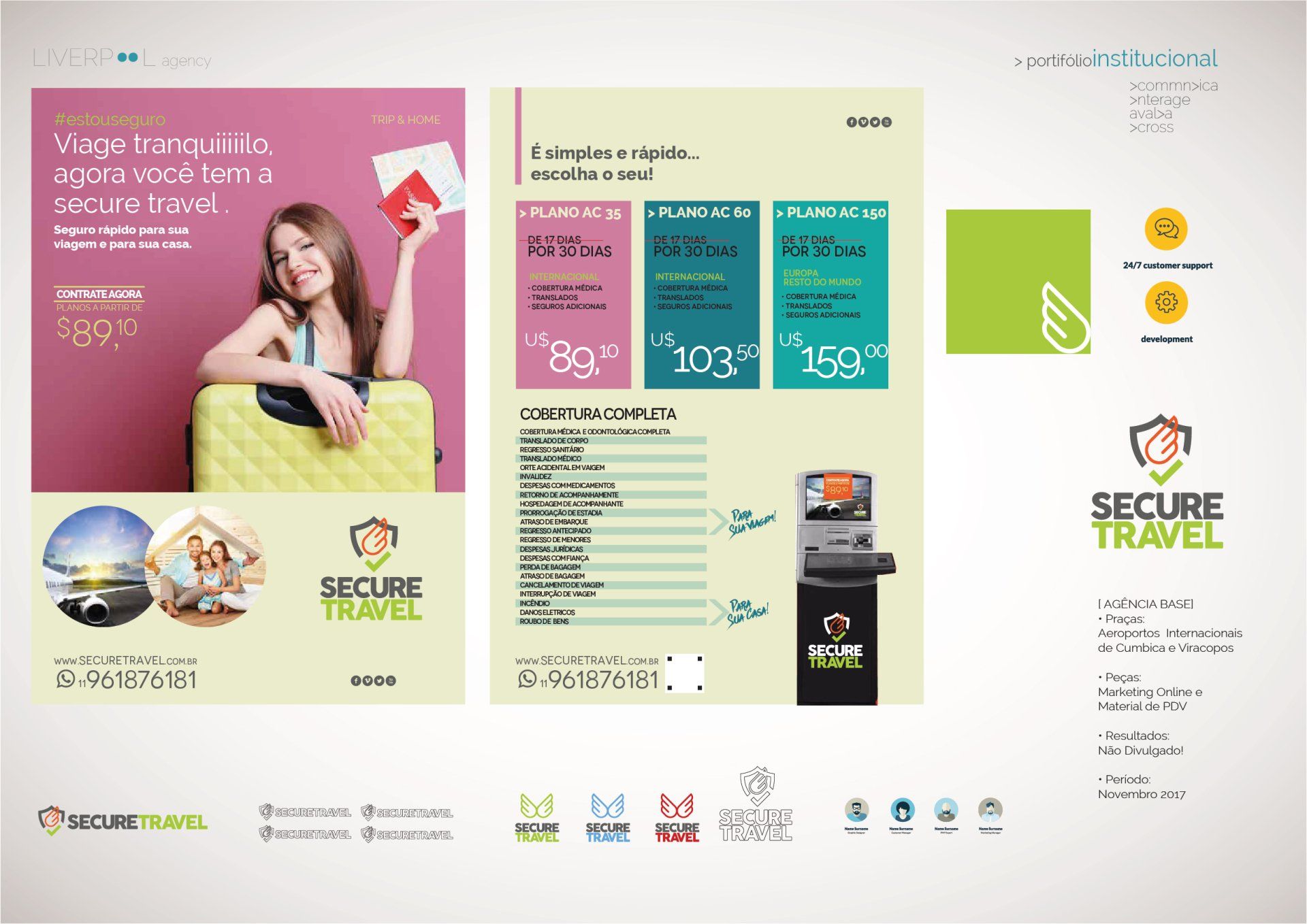 Uma garota está sentada em uma mala segurando um passaporte.