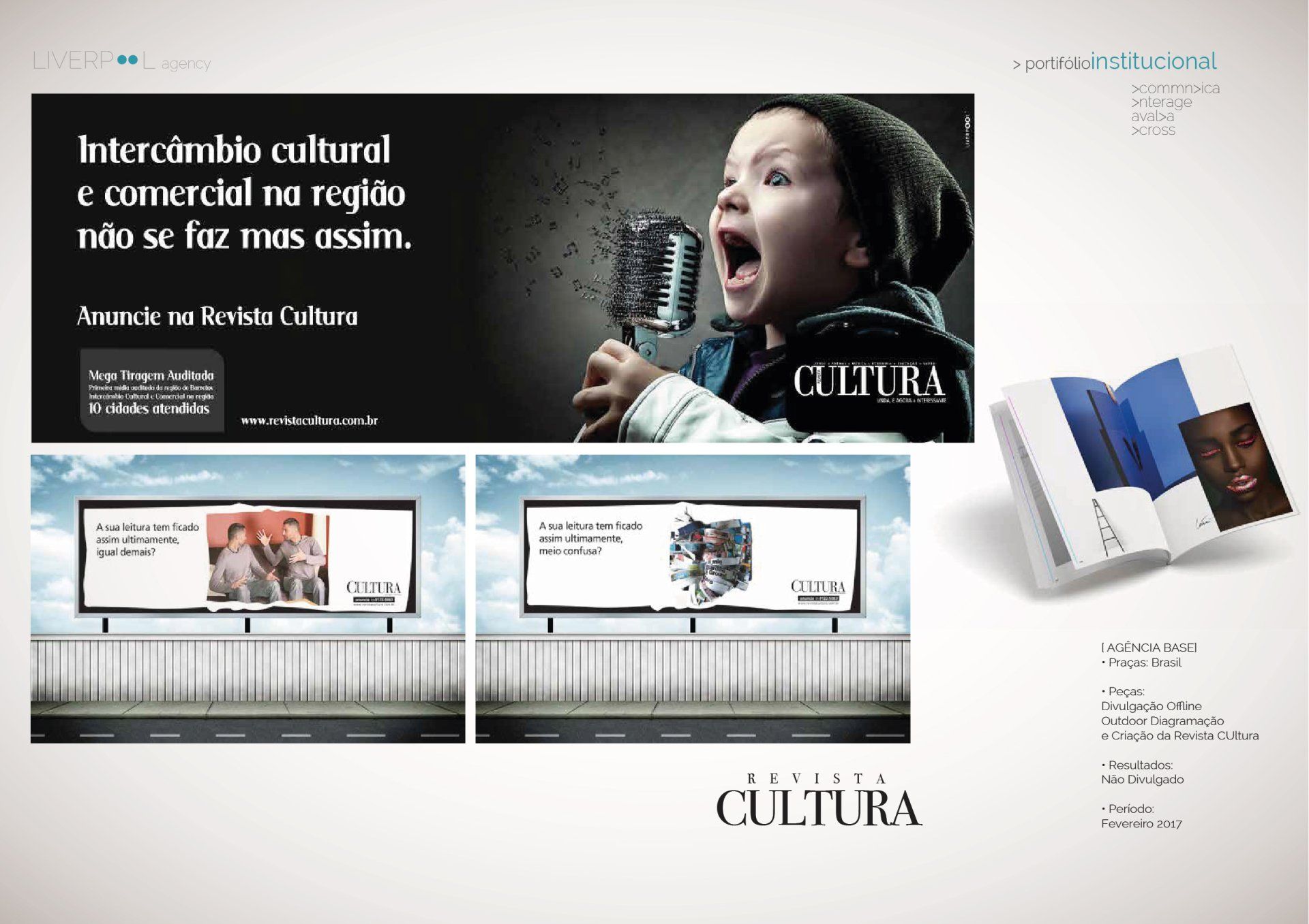 Um bebê canta em um microfone em um outdoor para cultura
