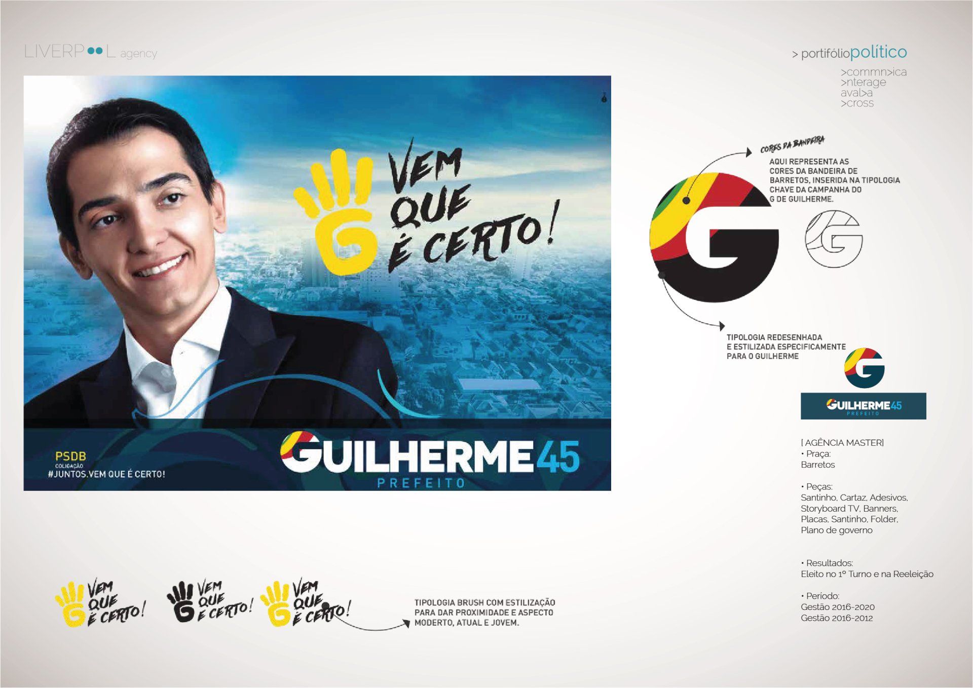 Um homem de terno está em um cartaz de guilherme 45