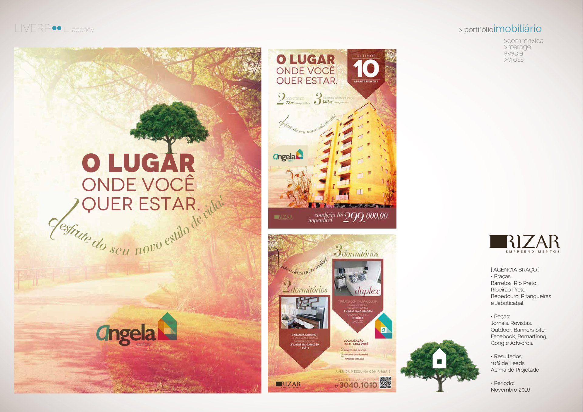 Uma colagem de anúncios para uma empresa imobiliária