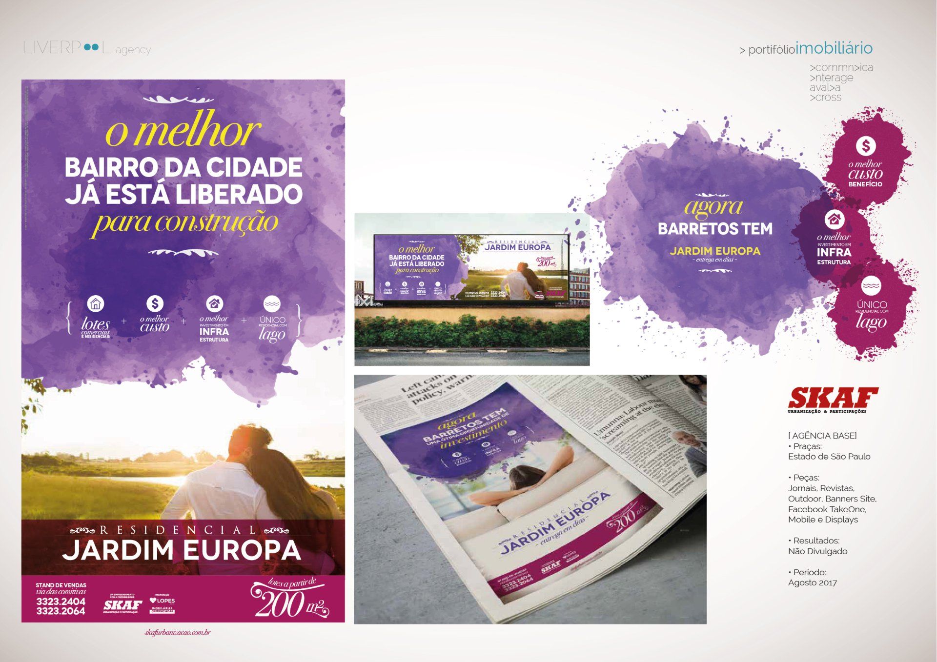 Uma colagem de anúncios de uma empresa chamada jardim europa