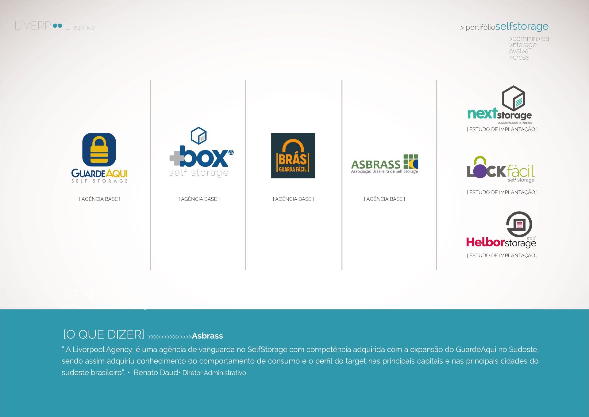 Um grupo de logotipos são exibidos em um fundo branco.