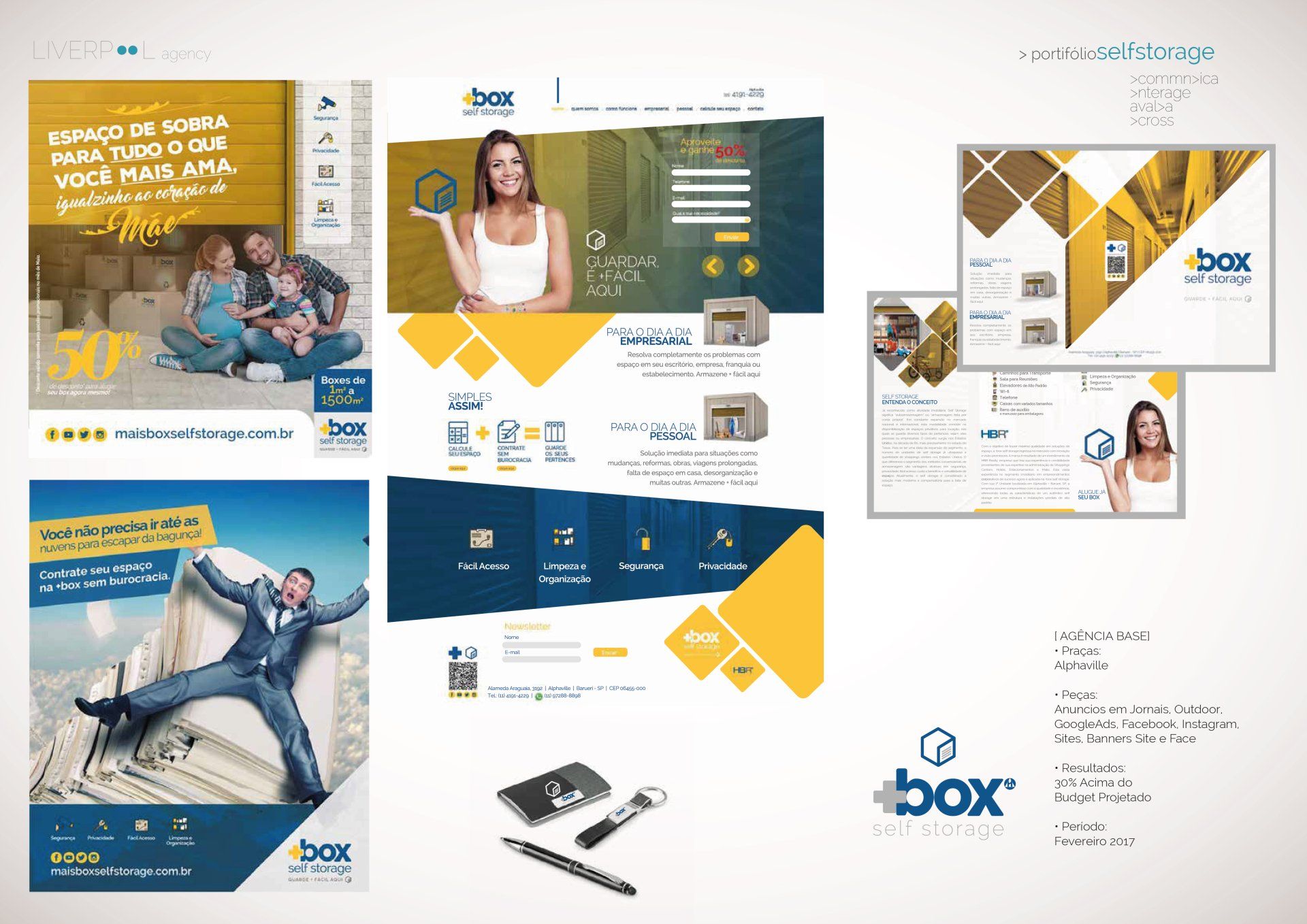 Uma colagem de imagens para uma empresa chamada box