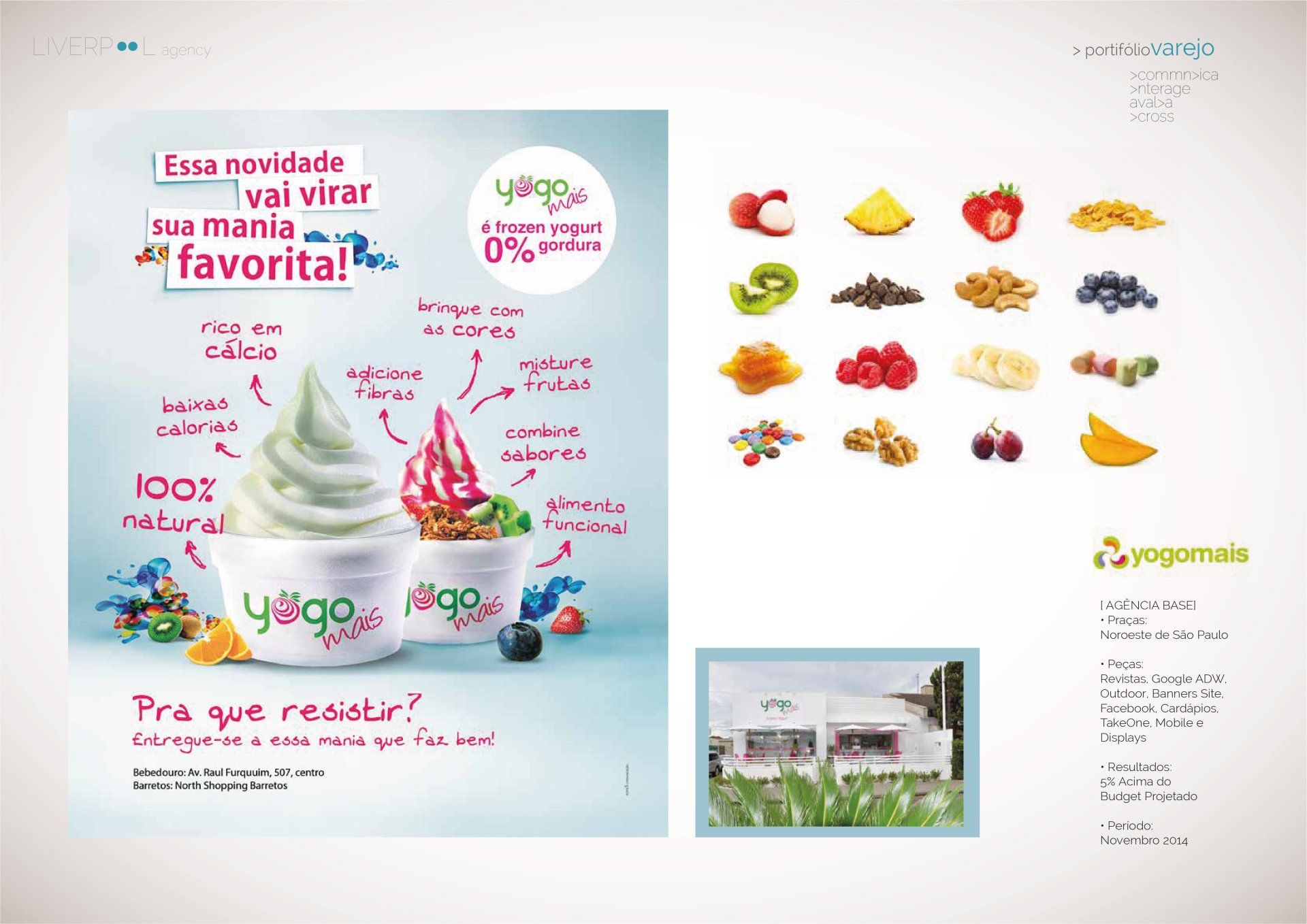 Um folheto para uma loja de iogurte com a foto de uma casa