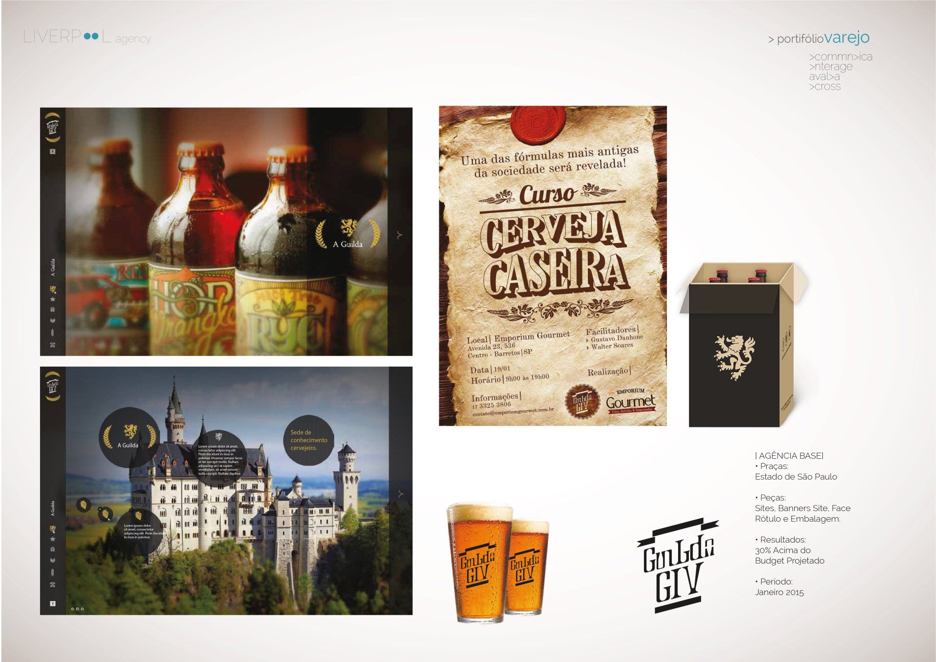 Uma foto de um castelo e uma garrafa de cerveja caseira