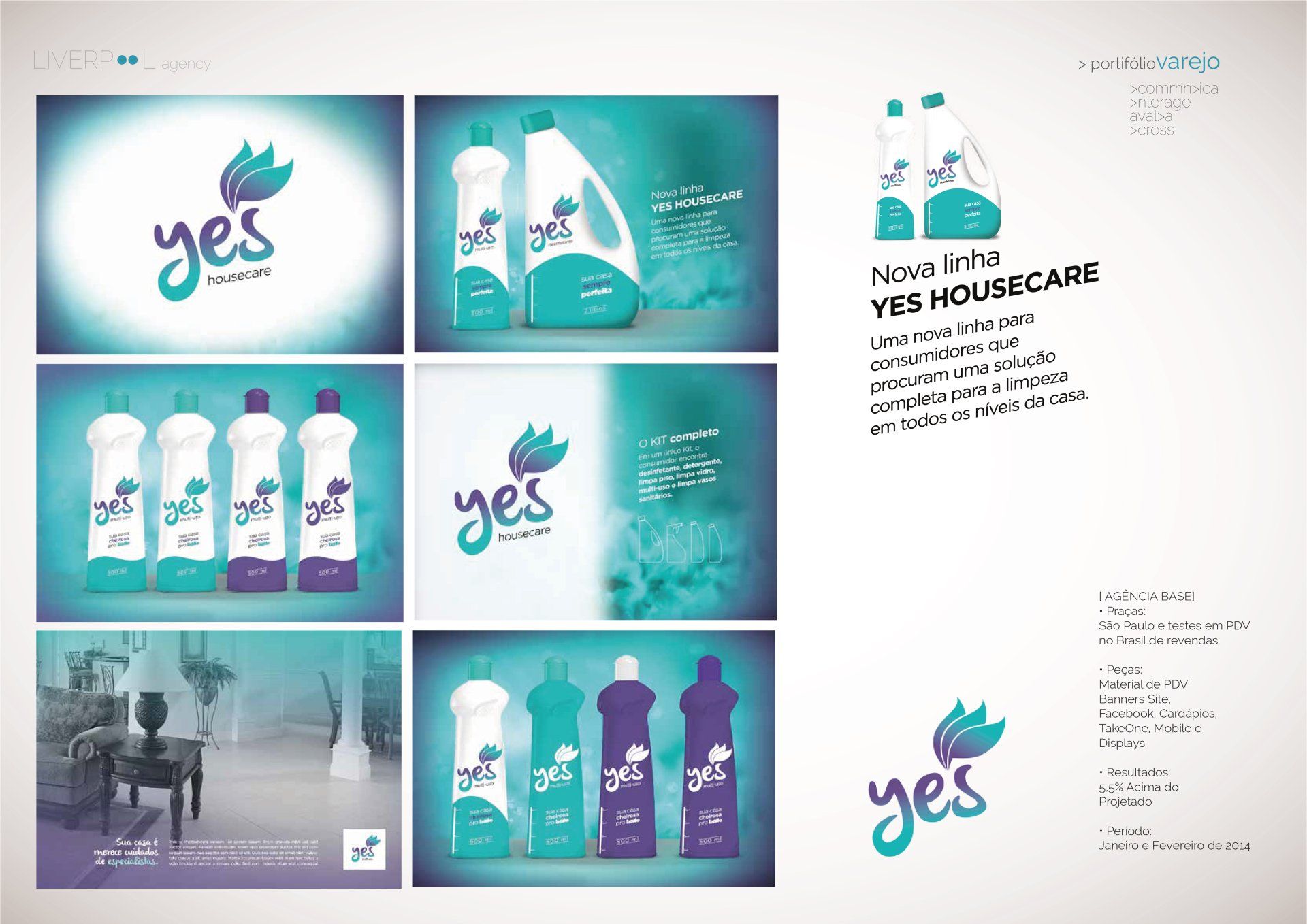 Uma colagem de anúncios para produtos de limpeza doméstica sim