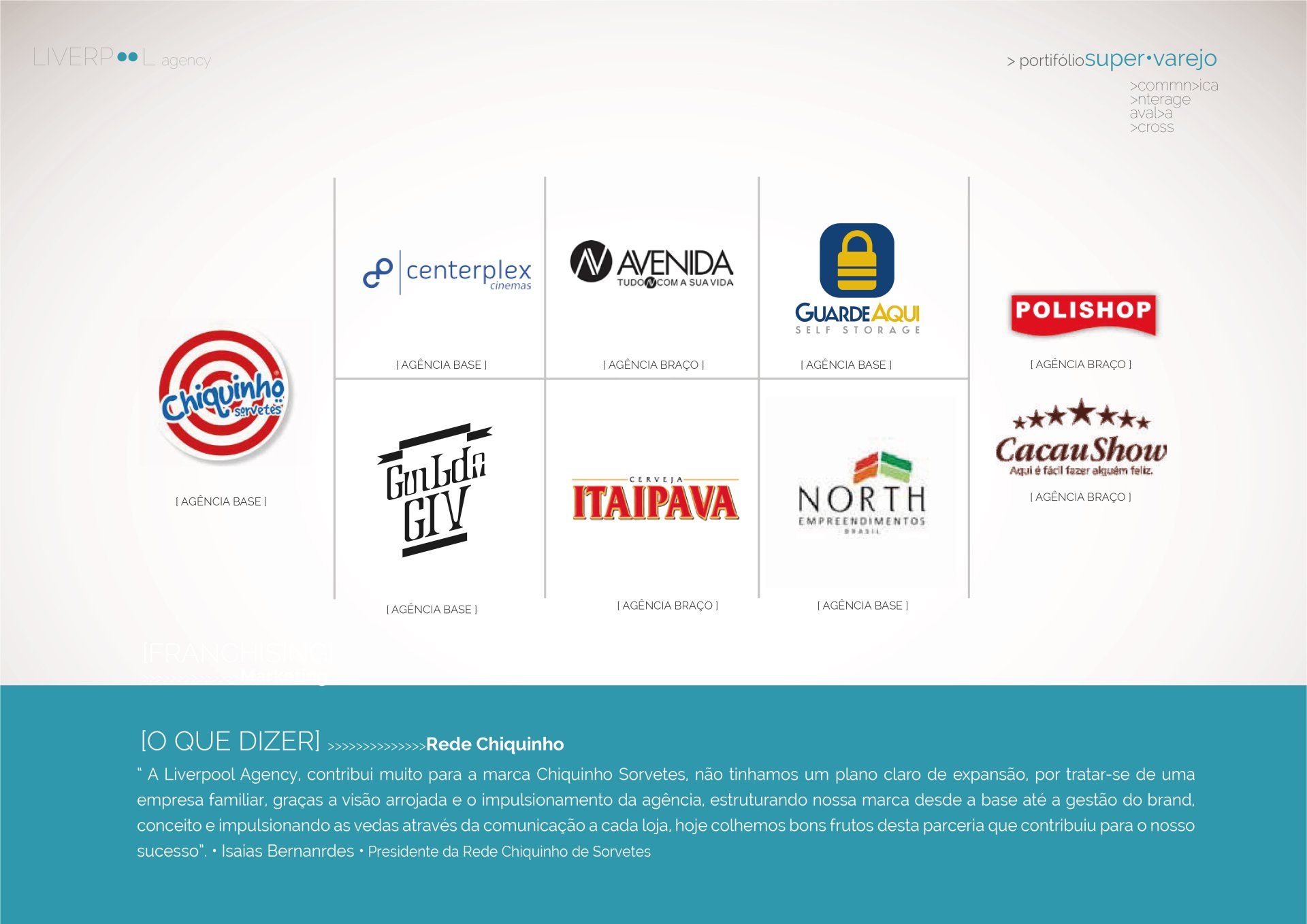 Um grupo de logotipos são exibidos em um fundo branco.