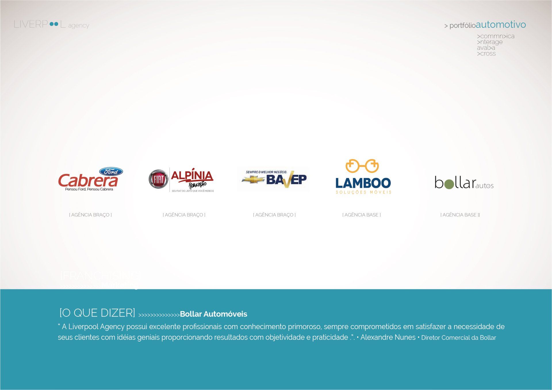 Uma captura de tela de um site com logotipos.