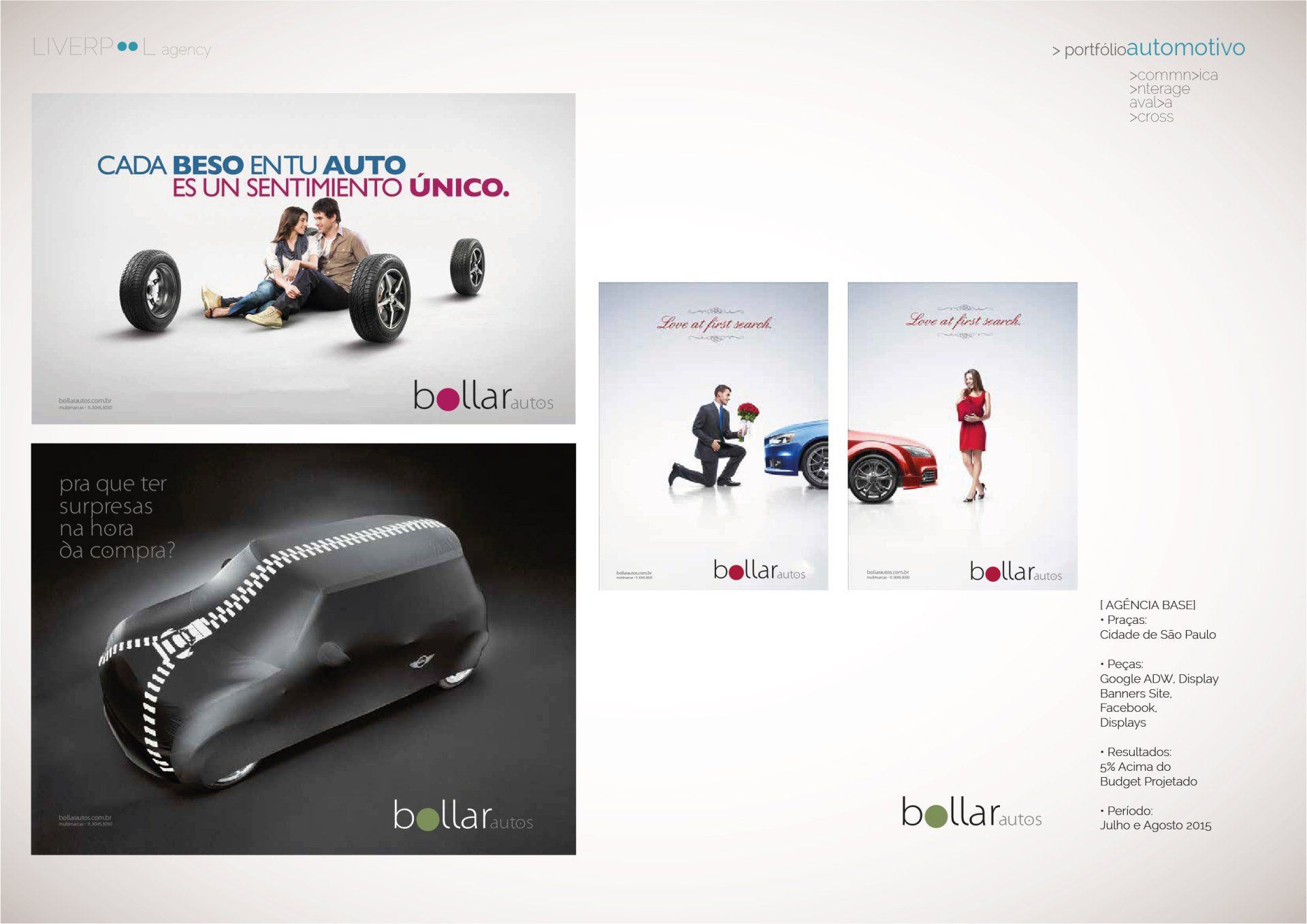 Uma colagem de anúncios de uma empresa automobilística