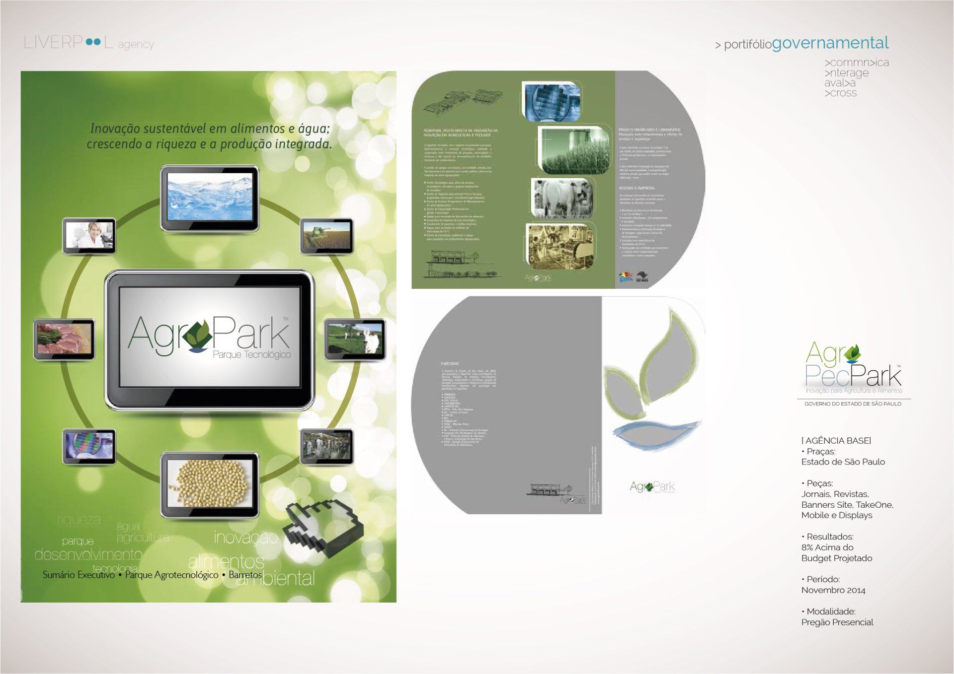 Um folheto com um tablet e uma planta nele