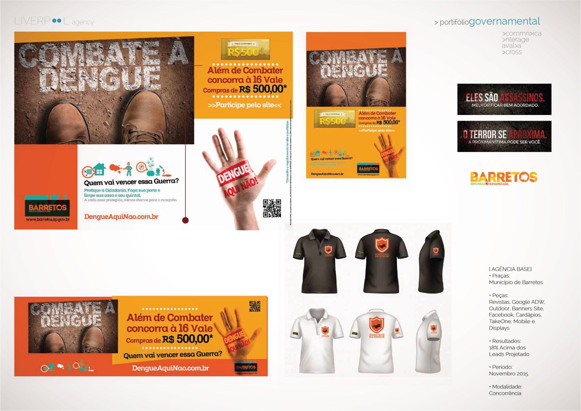 Uma colagem de cartazes e camisetas para o combate à dengue