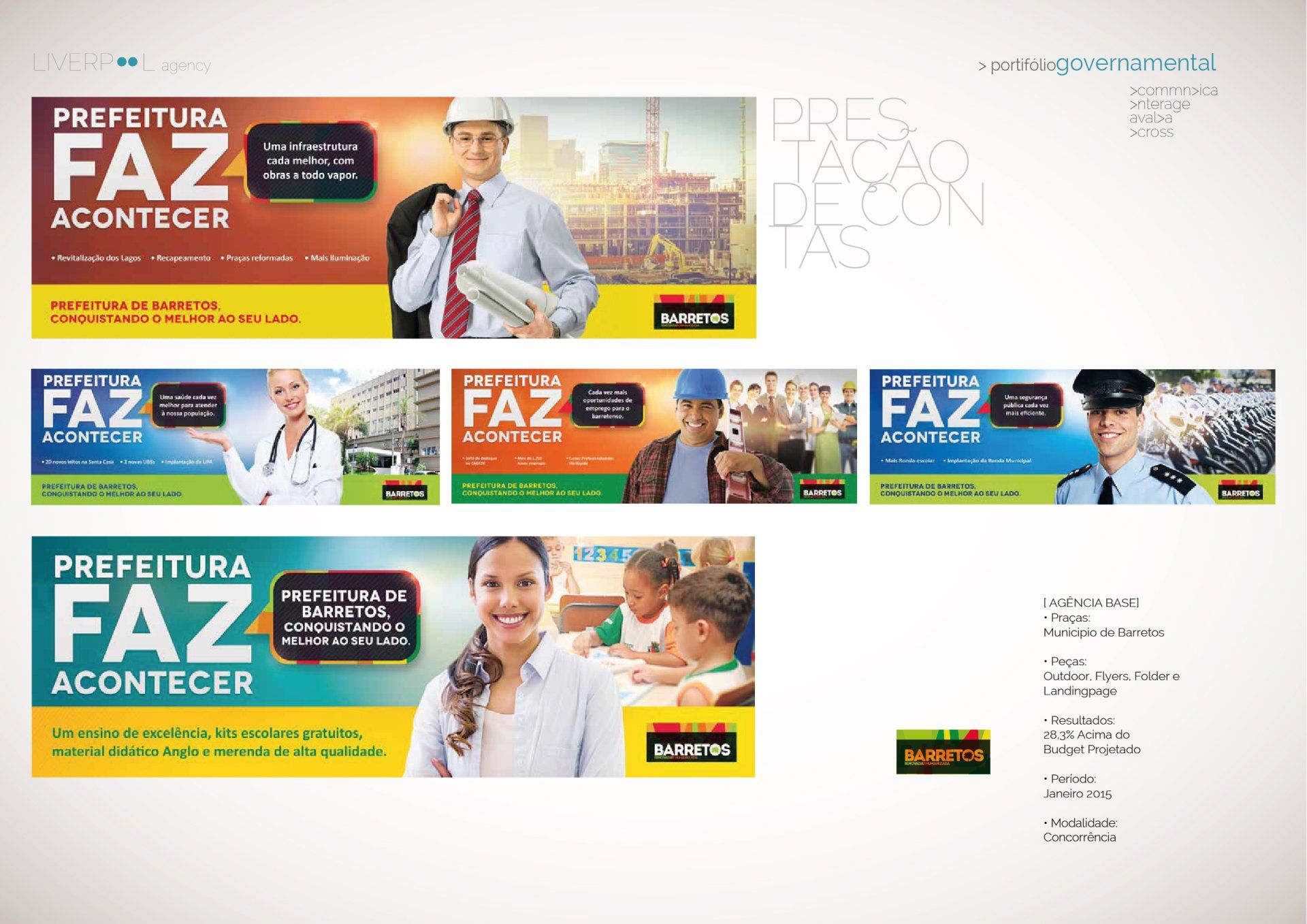 A set of advertisements for prefeitura faz acontecer