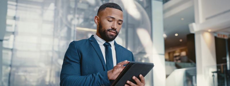 Man-using-a-tablet