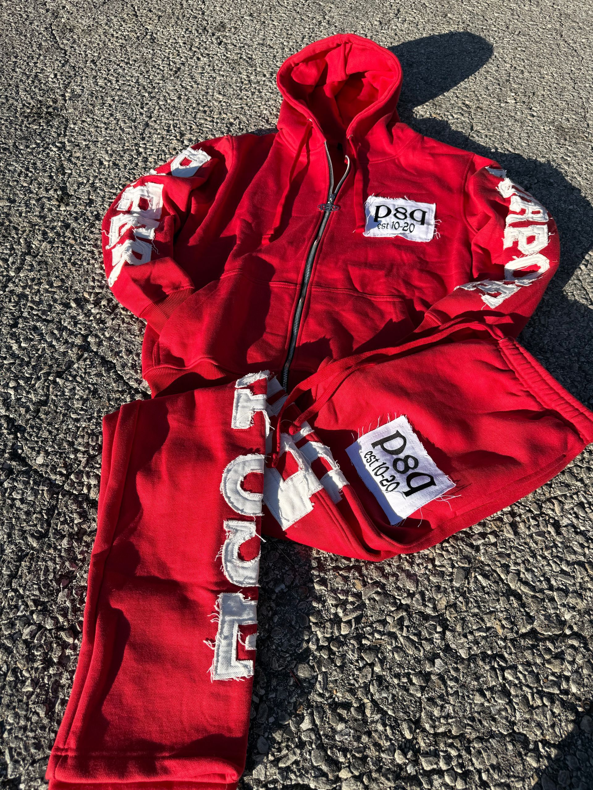 Anniversary Red p8q Zip-Up Sweatsuit