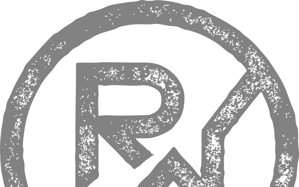 Gray, distressed logo: 