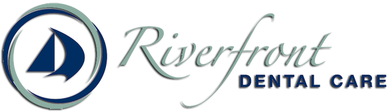 Riverfront Dental Care logo: sailboat inside a circle, with script "Riverfront" and "DENTAL CARE".