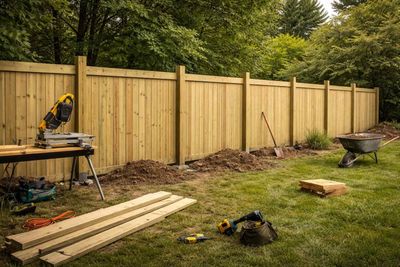Four A-grade 1x6 wooden decking planks. Brown planks rest on supports, edges marked with red.