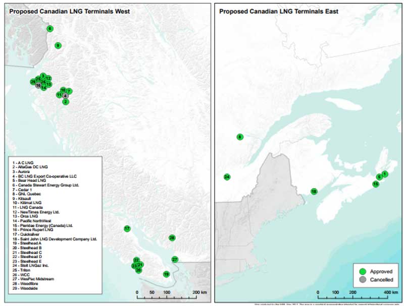Image: Canadian LNG Export Licenses Approved for Proposed Projects Source: 