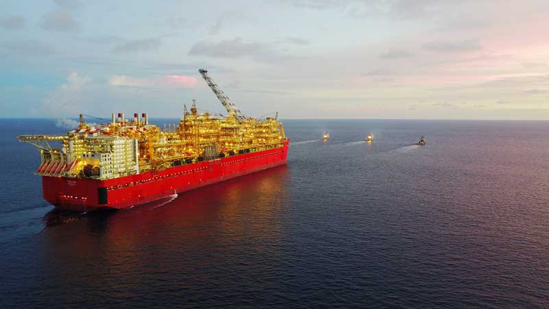 Prelude floating liquefied natural gas facility being towed to Australia Source: Shell 