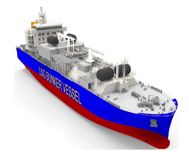 3D Rendering LNG Bunkering Vessel