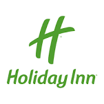 The holiday inn logo is green and white on a white background.