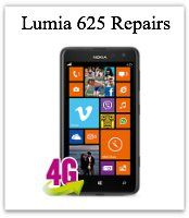 A nokia lumia 625 cell phone with a 4g network.