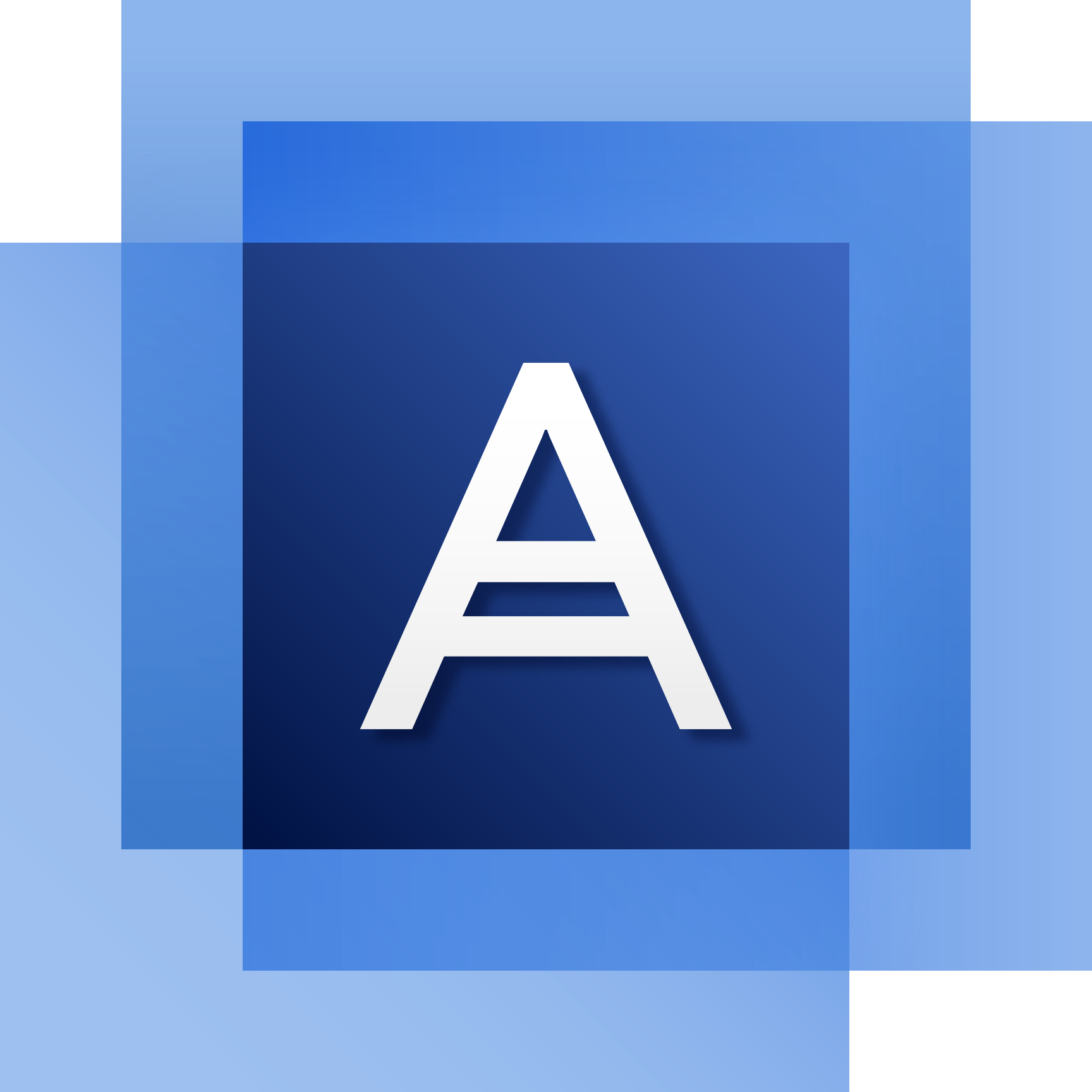 a blue square with a white letter a inside of it