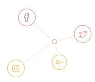 A group of social media icons are connected to each other.