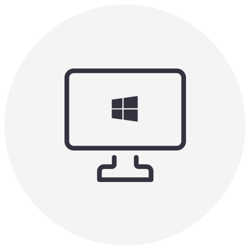 A computer monitor with a windows logo on it.