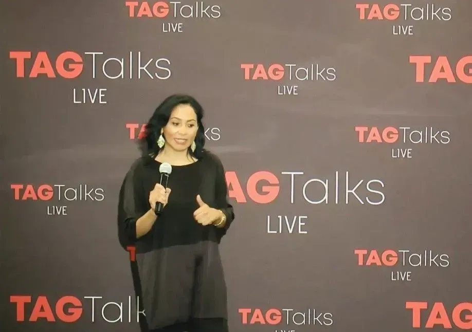 Woman speaking at a 
