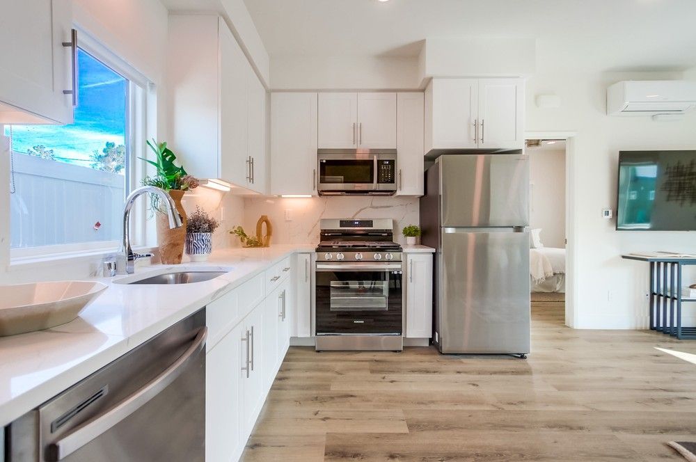 Close-up of a green palm leaf with parallel lines, illuminated by sunlight.