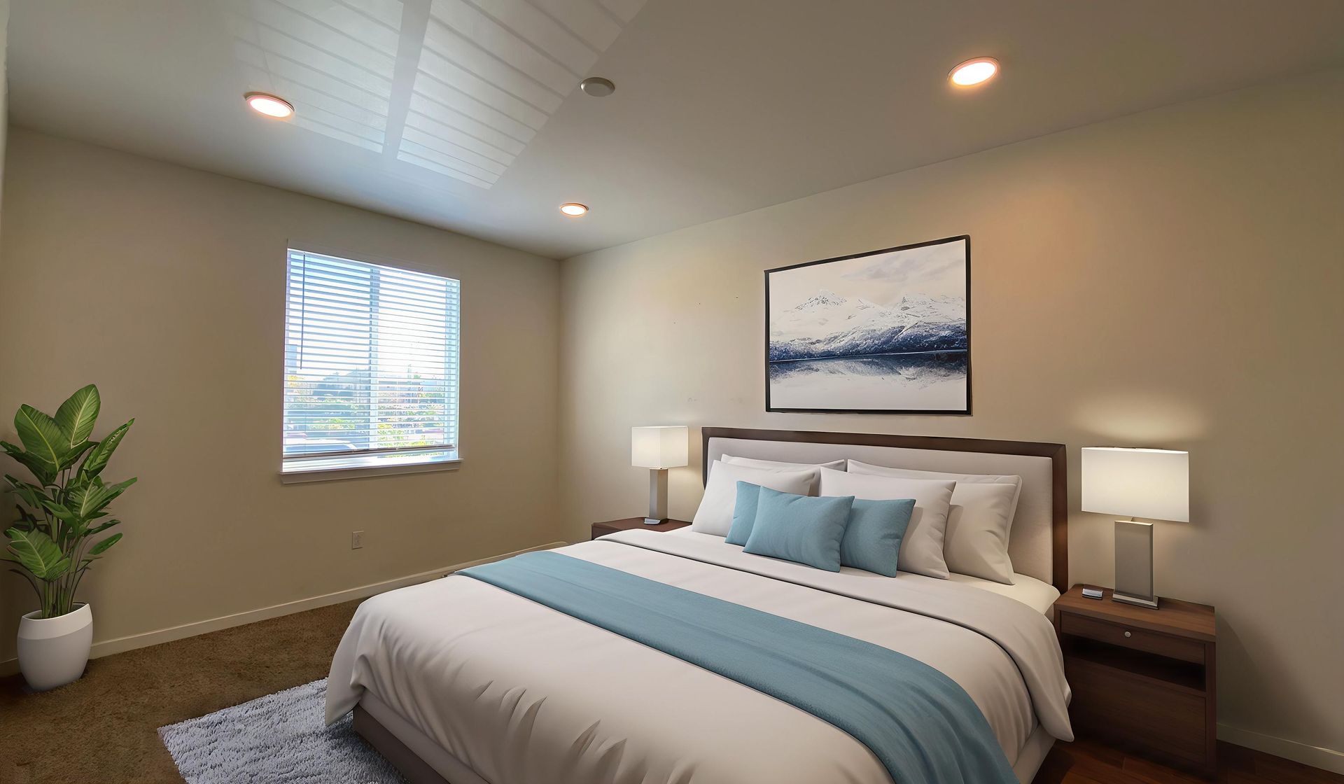 Close-up of a green palm leaf with parallel lines, illuminated by sunlight.