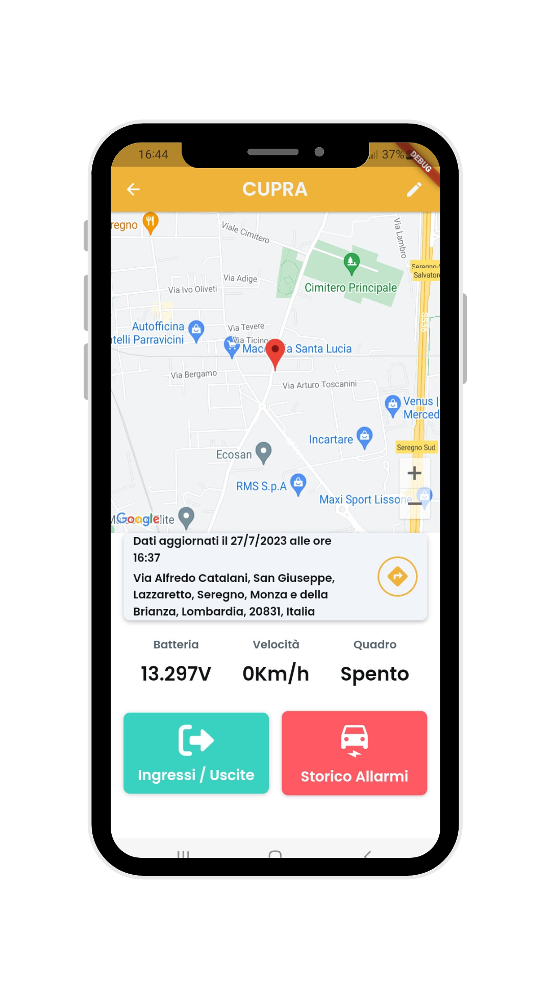 Un telefono cellulare con una mappa sullo schermo.