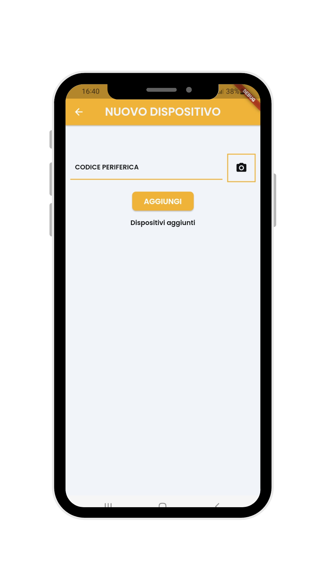 Un telefono cellulare visualizza uno screenshot di un'app.