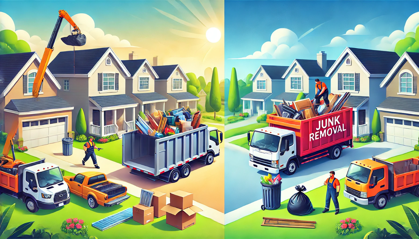 Dumpster rental vs junk removal header image