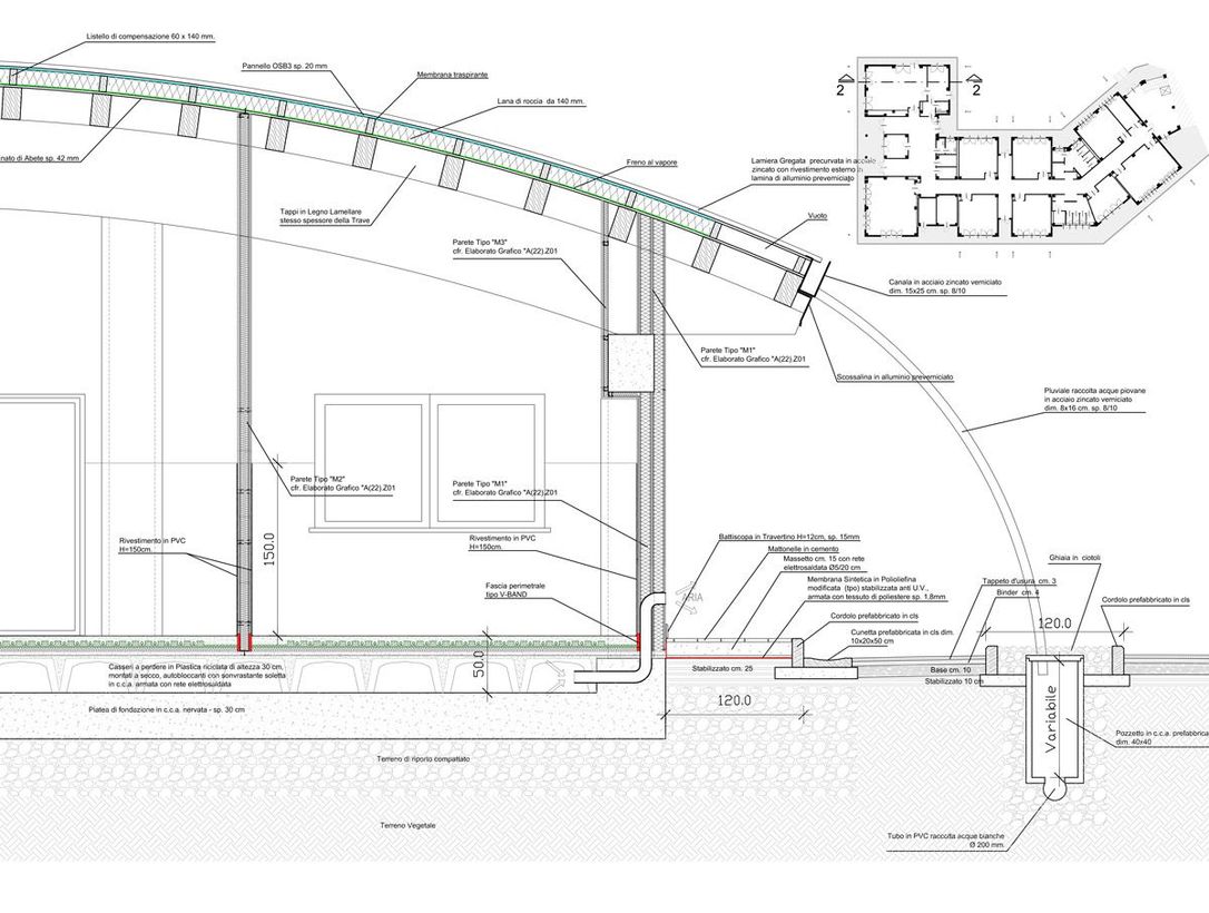 Mano che tiene una matita rossa sopra i progetti di una casa, con una casa in miniatura in costruzione.