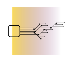 A drawing of a key with lines coming out of it