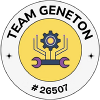 A logo for team geneton with a gear and wrench in a circle.