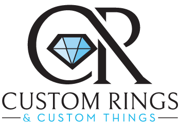 Logo for Custom Rings & Custom Things, featuring a black
