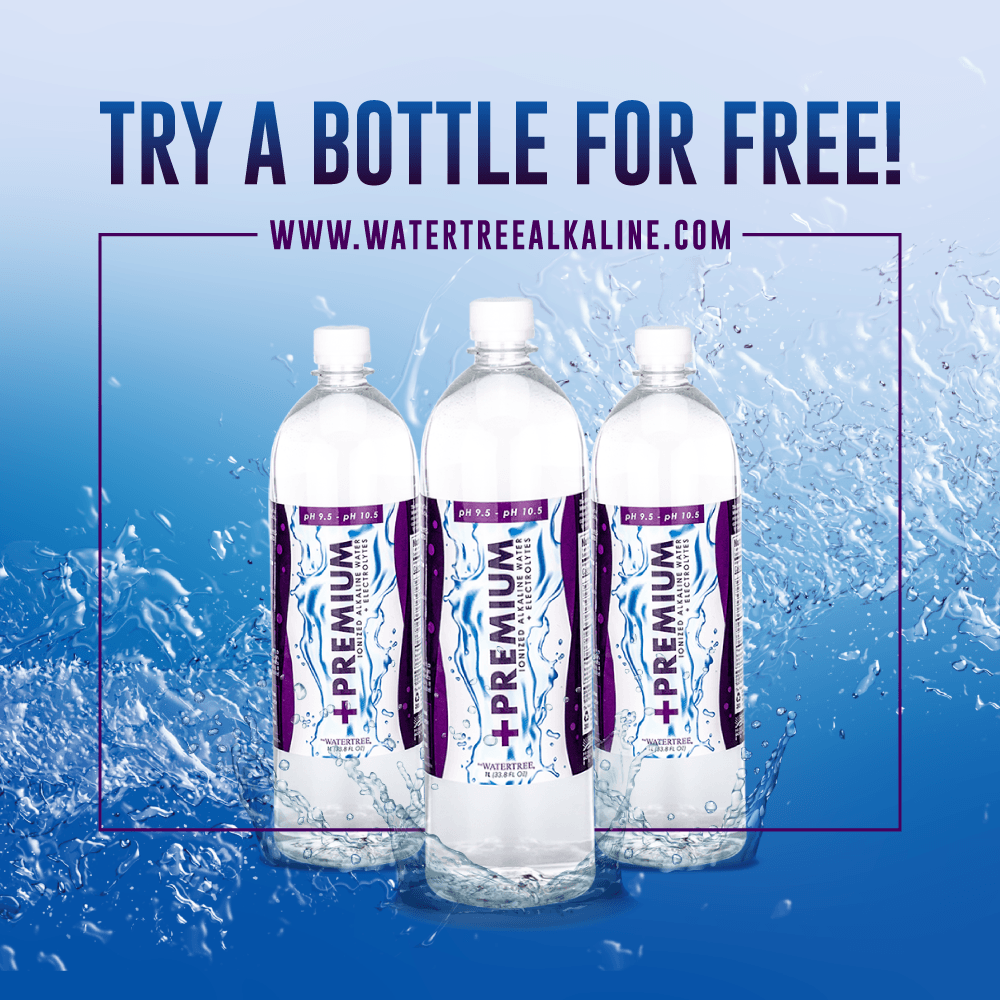 Three water bottles with