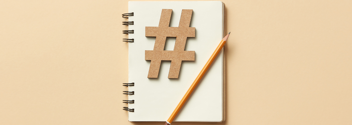 Hashtag Notebook with pencil