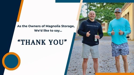 This is an image of Magnolia Storage's owners at a storage unit facility in murray ky